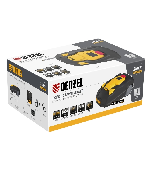 Газонокосилка робот Denzel Grass Master 1000, 2 Ач