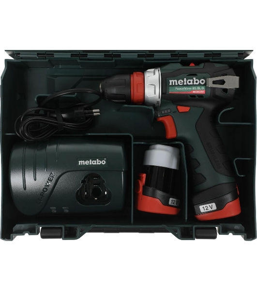 Дрель-шуруповерт Metabo Power Maxx BS BL, 12 В, 2 Ач, 34Нм, щеточный
