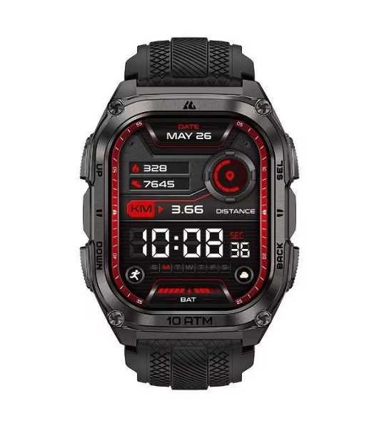 Умные часы KOSPET Tank M4, 1.96' AMOLED, Bluetooth 5.3, GPS, 10 ATM, IP69K, черный