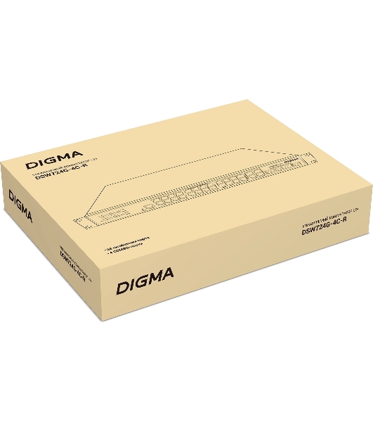 Коммутатор Digma DSW724G-4C-R, 24×1 Гбит/с + 4×1 Гбит/с Combo, управляемый