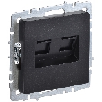 Розетка компьютерная двойная IEK BRITE РК10-2-БрЧ RJ45 кат.5E черный, фото 1