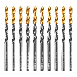 Сверло по металлу Denzel 4,5 мм, HSS-Tin, Golden Tip, 10 шт.