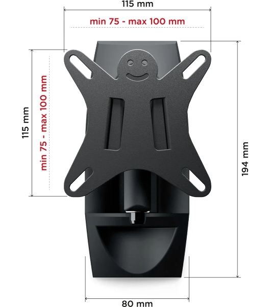 Кронштейн для телевизора Holder LCDS-5004 металлик, 10'-26' макс. 25 кг, настенный, поворот и наклон
