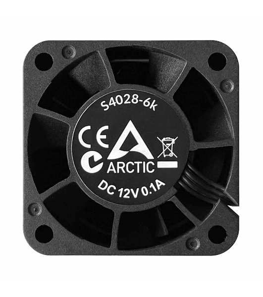 Вентилятор для корпуса Arctic S4028-6K черный, 40 мм, 6000 об/мин, 4 pin