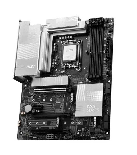 Материнская плата MSI PRO Z890-P WIFI, LGA 1851, Intel Z890, 4xDDR5, 4xSATA, 4xM.2, 1xPCIe 5.0 x16, 2xPCIe 4.0 x4, 1xPCIe 3.0 x1, 1xHDMI, 1xDP, 1xUSB-C Thunderbolt 4, 1xUSB-C 3.2 Gen 2, 1x 5Gb LAN, 2xUSB-A 3.2 Gen 1, 1xUSB-A 3.2 Gen 2, 4xUSB-A 2.0, 3x3.5 мм, 7.1, ATX