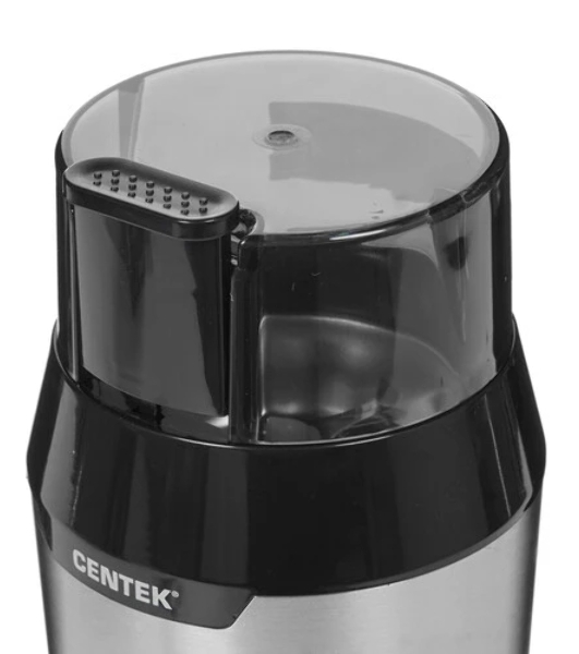 Кофемолка Centek CT-1362 (сталь) 200Вт, 60гр, стальн стакан, стальн чаша, прозрачная крышка