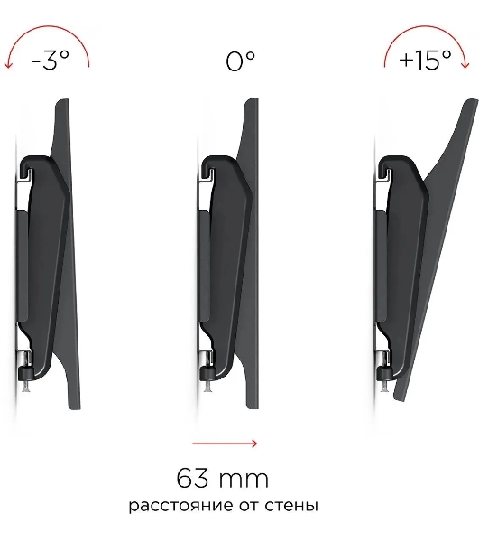 Кронштейн для телевизора Holder LCDS-5010 черный металлик, настенный, наклон