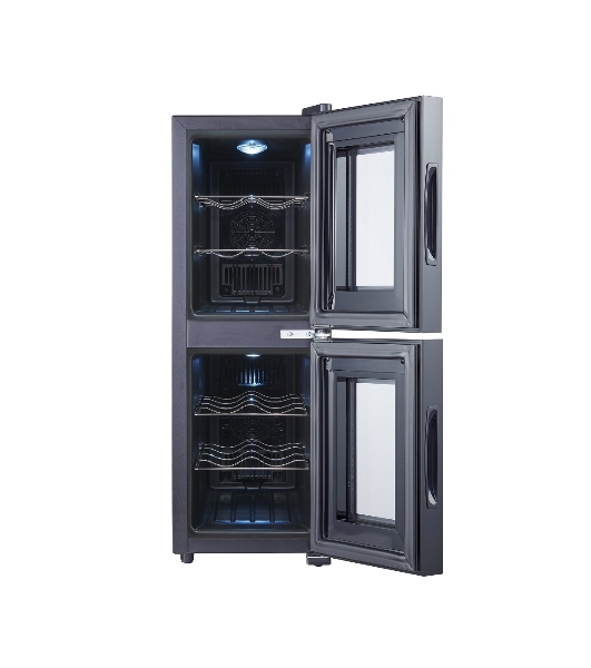 Винный шкаф CellarPrivate CP012-2Е черный, 32 л, 2 отсека, 12 бут.