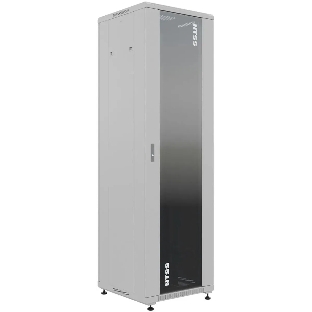Шкаф коммутационный NTSS Премиум (NTSS-R18U6060GS) напольный 18U 600x600 мм пер. дв. стекл металл 900 кг серый 510 мм 903 мм IP20