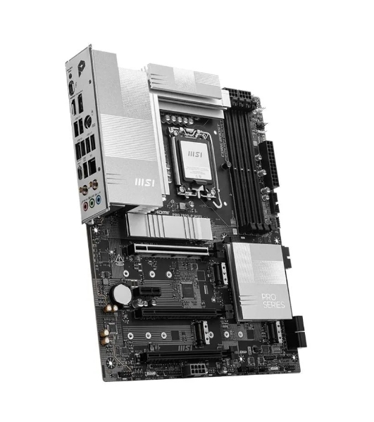 Материнская плата MSI PRO Z890-P WIFI, LGA 1851, Intel Z890, 4xDDR5, 4xSATA, 4xM.2, 1xPCIe 5.0 x16, 2xPCIe 4.0 x4, 1xPCIe 3.0 x1, 1xHDMI, 1xDP, 1xUSB-C Thunderbolt 4, 1xUSB-C 3.2 Gen 2, 1x 5Gb LAN, 2xUSB-A 3.2 Gen 1, 1xUSB-A 3.2 Gen 2, 4xUSB-A 2.0, 3x3.5 мм, 7.1, ATX