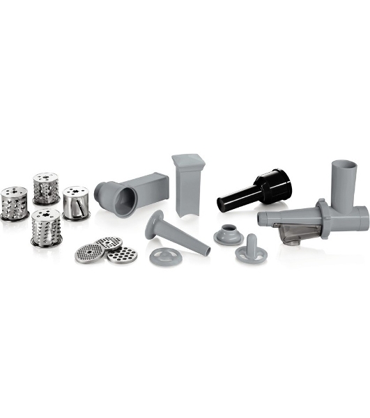 Мясорубка электрическая Bosch MFW68660 черный, 2200 Вт, 4.3 кг/мин, реверс, защита от перегрузки, металлический лоток, насадки - 10
