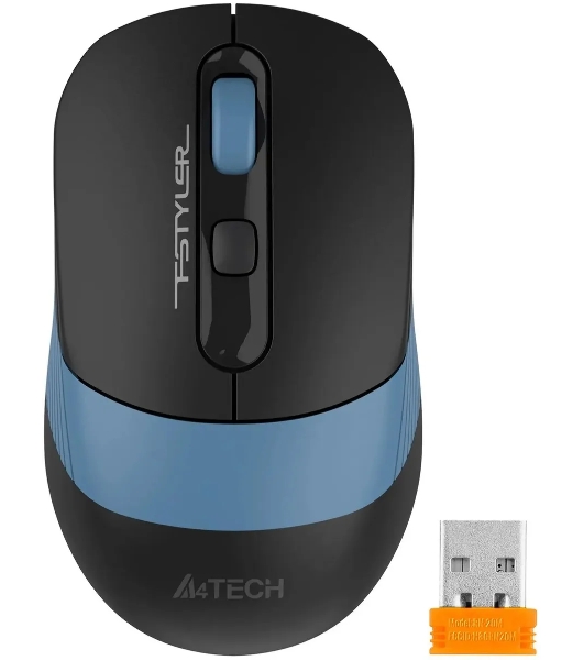 Мышь беспроводная A4Tech Fstyler FB10CS черный/синий, 2000 dpi, радиоканал, Bluetooth, USB, кнопки - 4