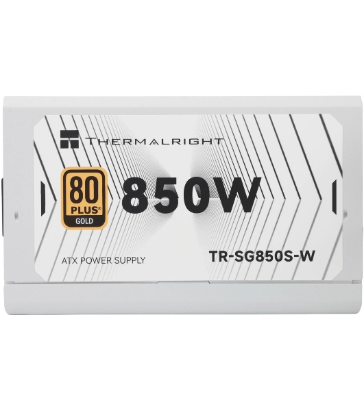 Блок питания Thermalright, 850W 80+ Gold (ATX, 3.1, PCIe 5.1, Non-modular, 1x24(20+4)pin, 1xCPU 8(4+4)pin, 2xPCIe*2 8(6+2)pin, 5xSATA3, 1x12+4pin (12VHPWR PCIe 5.1 12+4pin 600mm), 3xMOLEX4pin, Active, 120x120мм, 150x140x86mm, APFC, white)
