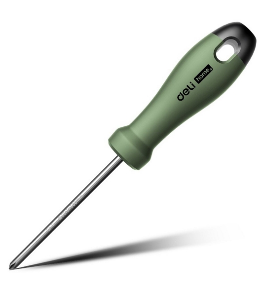Крестовая отвертка ';Home Series Green'; Deli HT1205L PH1x100 мм Эксклюзивный дизайн, рукоятка из высококачественного софттач пластика