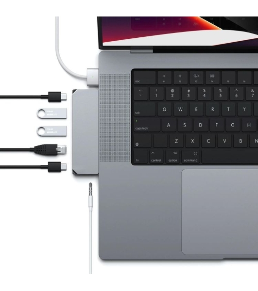 Док-станция Satechi ST-UCPHMIM, USB Type-C, USB 3.0/USB Type-C/RJ-45/Mini jack, USB