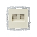 Розетка компьютерная двойная IEK BRITE РК10-2-БрКр (BR-K20-1-K10) СП RJ45 кат.5E бежевый, фото4