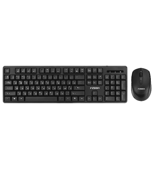 Комплект клавиатура+мышь Fusion GKIT-752 беспроводной, USB, 1000 DPI, чёрный