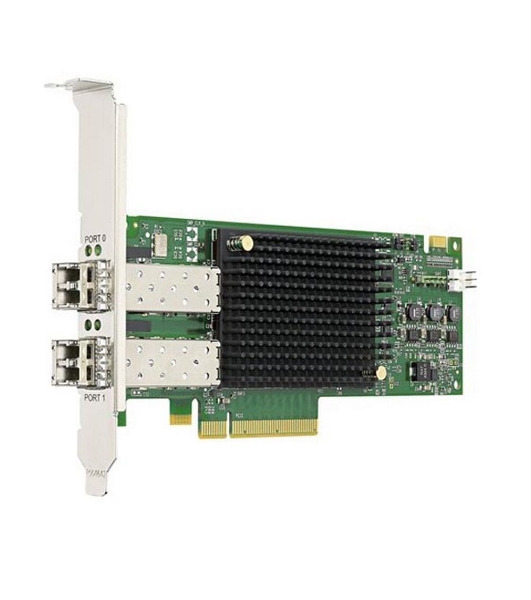 Адаптер главной шины Broadcom Emulex LPe31002-AP Gen 6 (16GFC), 2-port, 16Gb/s, PCIe Gen3 x8, LC MMF 100m, трансивер установлен, Upgradable to 32GFC