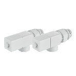 Набор дизайн-вентилей Royal Thermo CUBE, осевой (белый) 1/2', фото4