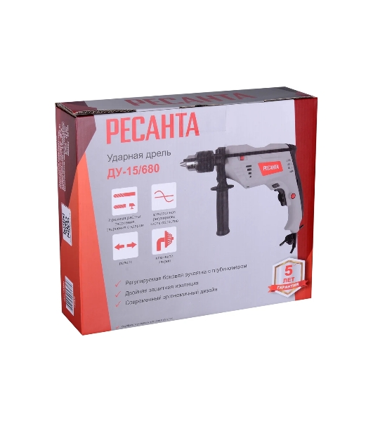 Дрель ударная Ресанта ДУ-15/680 680Вт патрон:кулачковый реверс