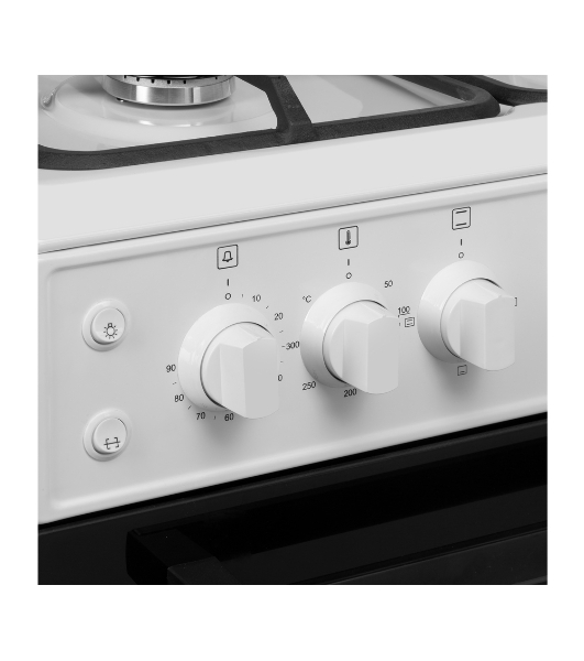 Плита комбинированная Maunfeld MGC60ECW04 белый, газовых конфорок 4 шт, духовка электрическая 65 л, 60 см x 88 см x 65 см