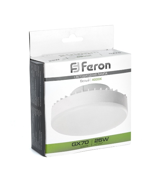 Лампа светодиодная Feron LB-474 LED 25Вт GX70 белый таблетка