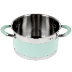 Кастрюля LARA LR02-541 MINT 18x10 см, 2,4 л, носик, индукционное дно, крышка с бортом, полипропилен, силикон, нержавеющая сталь, фото2