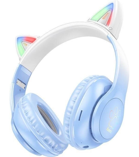Беспроводные/проводные наушники Hoco W42 синий, накладные, Bluetooth + проводной, до 10 ч.