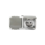 Розетка EKF Мурманск EFR16-129-30-54 2-местная 16А с заземлением с крышкой IP54 серый с защитными шторками, фото6