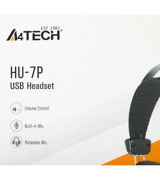 Гарнитура A4Tech HU-7P чёрный, проводная
