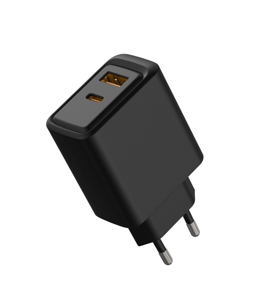 Сетевое зарядное устройство Rexant с портами USB-A и USB-C, 30Вт, черный