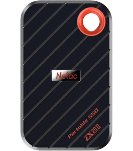 Внешний SSD Netac ZX20 II, 512 Gb, USB 3.2 Gen 2x2 Type-C, R/W 2000/1800, черный