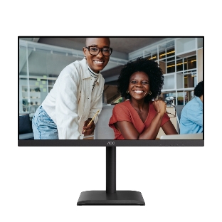 Монитор 27' AOC U27E4CV IPS 3840x2160, 60 Гц, 4 мс, 16:9, 400 кд/м², 2xHDMI 2.0, DP 1.4, DP Out, USB-C (90 Вт), USB Hub (4x USB 3.2), RJ45, 3.5 Jack, динамики (2x2 Вт), HDR Ready, Adaptive-Sync, VESA 100x100, черный