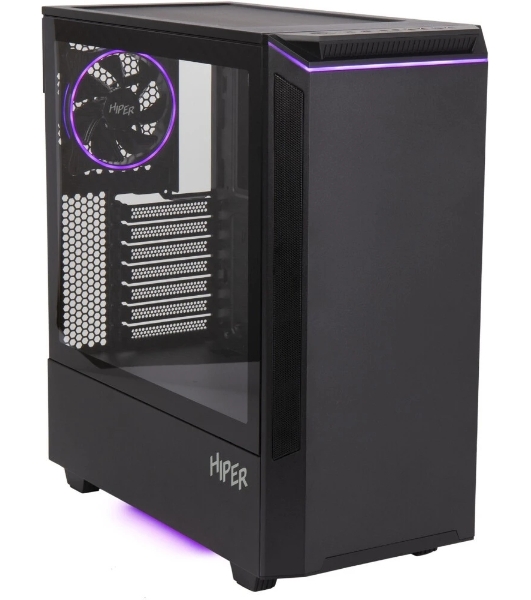 Компьютерный корпус Hiper PB81 черный без БП ATX 3x120мм 2xUSB2.0 2xUSB3.0 audio bott PSU