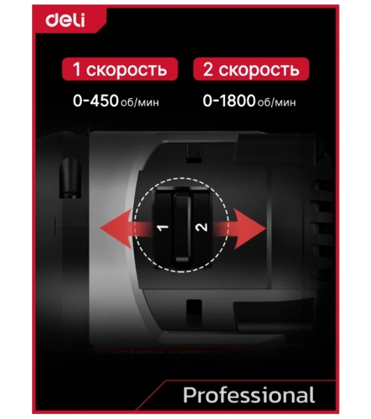 Дрель-шуруповерт Deli DE-DZ20-1, 20 В, 0 Ач, 50 Нм, бесщеточный