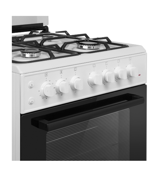 Плита комбинированная Maunfeld MGC60ECW04 белый, газовых конфорок 4 шт, духовка электрическая 65 л, 60 см x 88 см x 65 см
