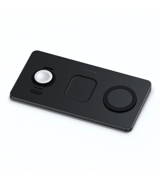 Беспроводное зарядное устройство Satechi ST-X3TWCPM Trio Wireless Charging Pad для телефона, часов и наушников серый космос