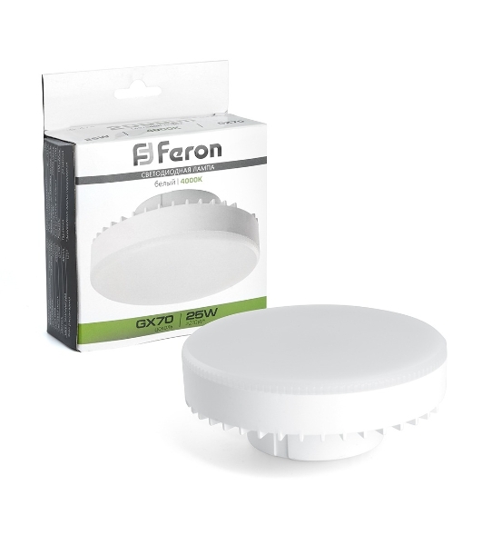 Лампа светодиодная Feron LB-474 LED 25Вт GX70 белый таблетка