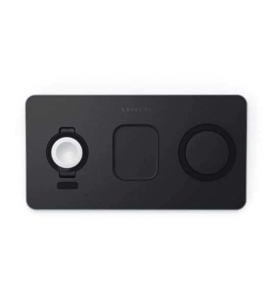 Беспроводное зарядное устройство Satechi ST-X3TWCPM Trio Wireless Charging Pad для телефона, часов и наушников серый космос