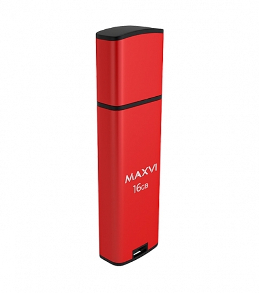 Флешка USB Maxvi MP2 red (FD16GbUSB20C10MP2), 16Gb, USB 2.0, R/W 15/5, красный/черный