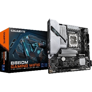 Материнская плата Gigabyte B860M GAMING WIFI6, LGA 1851, Intel B860, 2xDDR5, 4xSATA, 2xM.2, 1xPCIe 5.0 x16, 1xPCIe 4.0 x16, 1xHDMI, 1xDP, 1x2.5Gb LAN, Wi-Fi 6, Bluetooth 5.3, 3xUSB-A 5Gbps, 3xUSB-A 2.0, 1xPS/2, 3x3.5 мм, 7.1, mATX