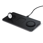 Беспроводное зарядное устройство Satechi ST-X3TWCPM Trio Wireless Charging Pad для телефона, часов и наушников серый космос, фото 1