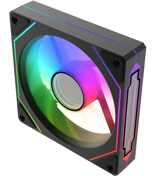 Вентилятор для корпуса Bloody CF-12 LCD ARGb 120х120x25 черный 4-pin 32дБ (упак.:1шт) (CF-12-ARGb120-BK) Ret