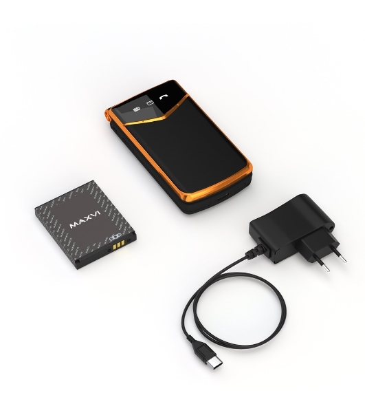 Мобильный телефон Maxvi E11 черный/золотистый