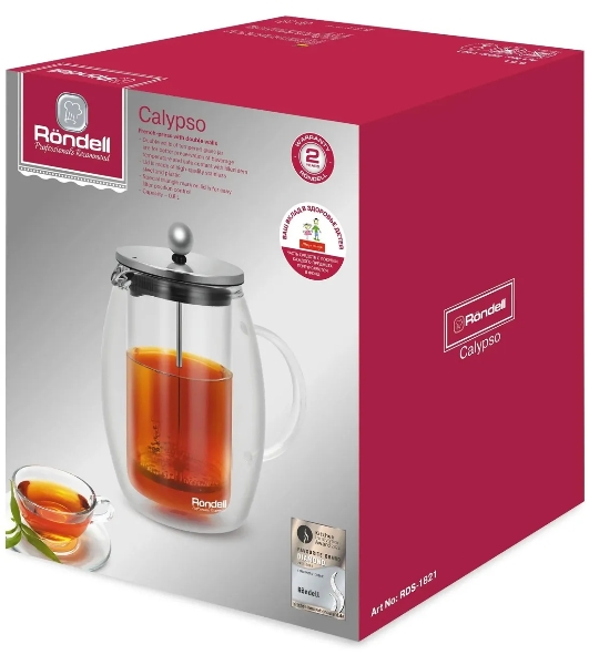 Френч-пресс с двойными стенками 0,6 л Rondell RDS-1821 Calypso