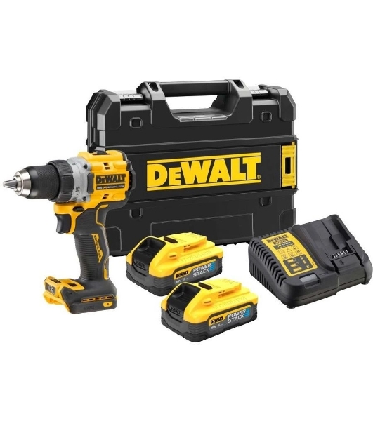 Дрель-шуруповерт DeWalt DCD800H2T-QW, Аккумуляторная, 18В, 2 АКБ, Ударная, Кейс