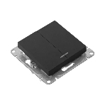 Механизм выключателя EKF UP1-SWB-24 двухклавишный, с подсветкой, черный Эпика, фото2