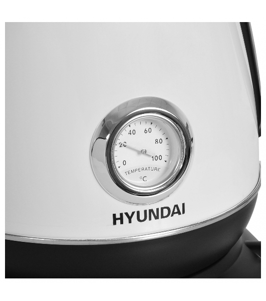 Чайник электрический Hyundai HYK-S4502 1.7 л, 2200 Вт, жемчужный/черный (корпус: нержавеющая сталь/пластик)