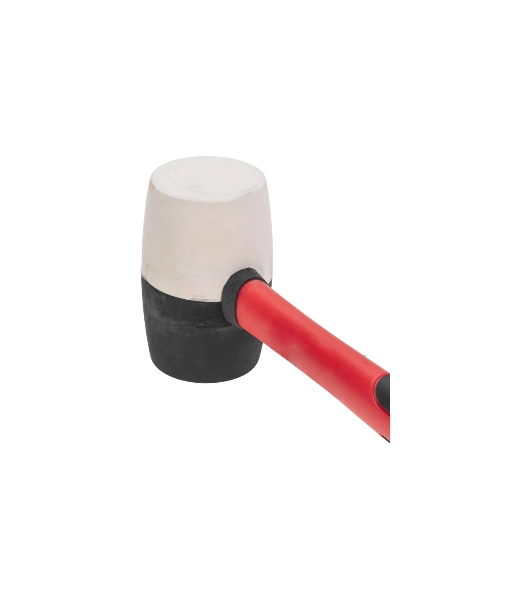 Киянка резиновая Kranz KR-12-8153 450 г, черно-белая резина, фибергласовая рукоятка