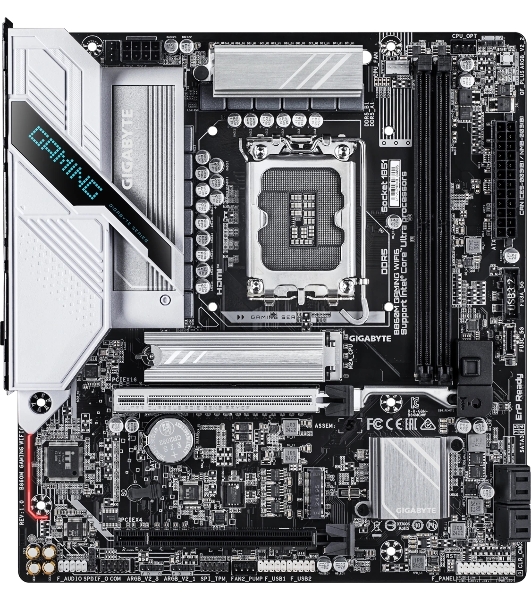 Материнская плата Gigabyte B860M GAMING WIFI6, LGA 1851, Intel B860, 2xDDR5, 4xSATA, 2xM.2, 1xPCIe 5.0 x16, 1xPCIe 4.0 x16, 1xHDMI, 1xDP, 1x2.5Gb LAN, Wi-Fi 6, Bluetooth 5.3, 3xUSB-A 5Gbps, 3xUSB-A 2.0, 1xPS/2, 3x3.5 мм, 7.1, mATX